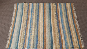 Living Room, Dining Room or Family Room Rug - 6' x 8' Country Blue, Cream & Honey