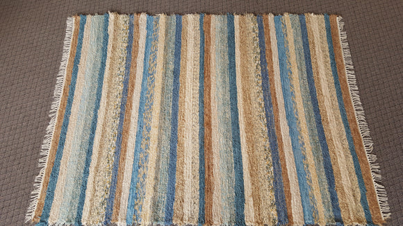 Living Room, Dining Room or Family Room Rug - 6' x 8' Country Blue, Cream & Honey