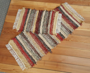 Kitchen, Bedroom or Door Entry Rug Set - 24" x 54" & 20" x 30" Deep Red