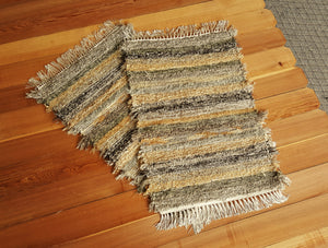 Kitchen or Bedroom Rugs Set- 24" x 36" & 24" x 37"  Olive & Taupe