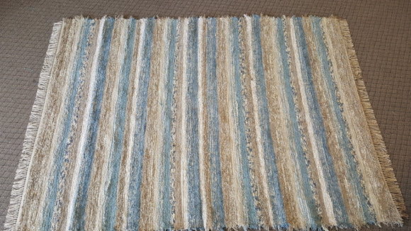 Living Room, Dining Room or Family Room Rug - 6' x 8' Country Blue & Tan