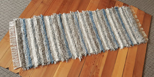 Kitchen or Hallway Runner Rug - 24" x 6' 1"  Country Blue & Gray