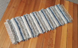 Kitchen or Hallway Runner Rug - 24" x 61"  Country Blue & Gray