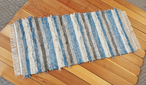 Kitchen or Hallway Runner Rug - 28" x  62" Country Blue, Gray & Oatmeal