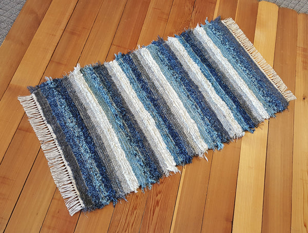 Kitchen, Bedroom, Bathroom or Door Entry Rug - 28 x 47 Navy, Aqua, C –  In-Weave Rugs