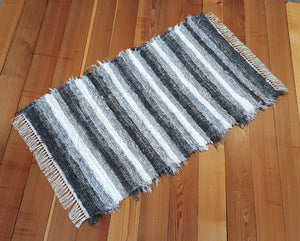 Kitchen or Bedroom Rug - 28" x 49" Gray & White