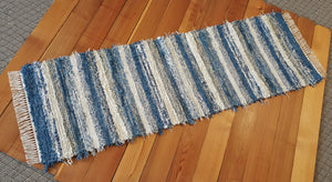 Kitchen or Hallway Runner Rug - 24" x 6' 1"  Country Blue & Oatmeal