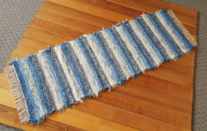 Kitchen or Hallway Runner Rug - 24" x 72" Country Blue & Oatmeal