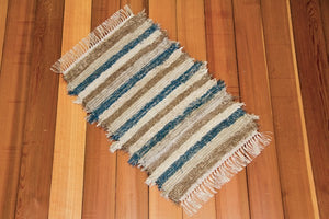 Kitchen, Bathroom or Door Entry Rug - 20" x 31" Country Blue & Taupe